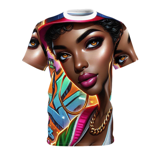 *Tre'z Trends Black Beauty Unisex (AOP) T-shirt