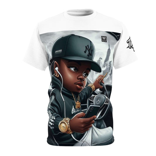 *Tre'z Trends Cartoon Digital Design Unisex (AOP) T-shirt