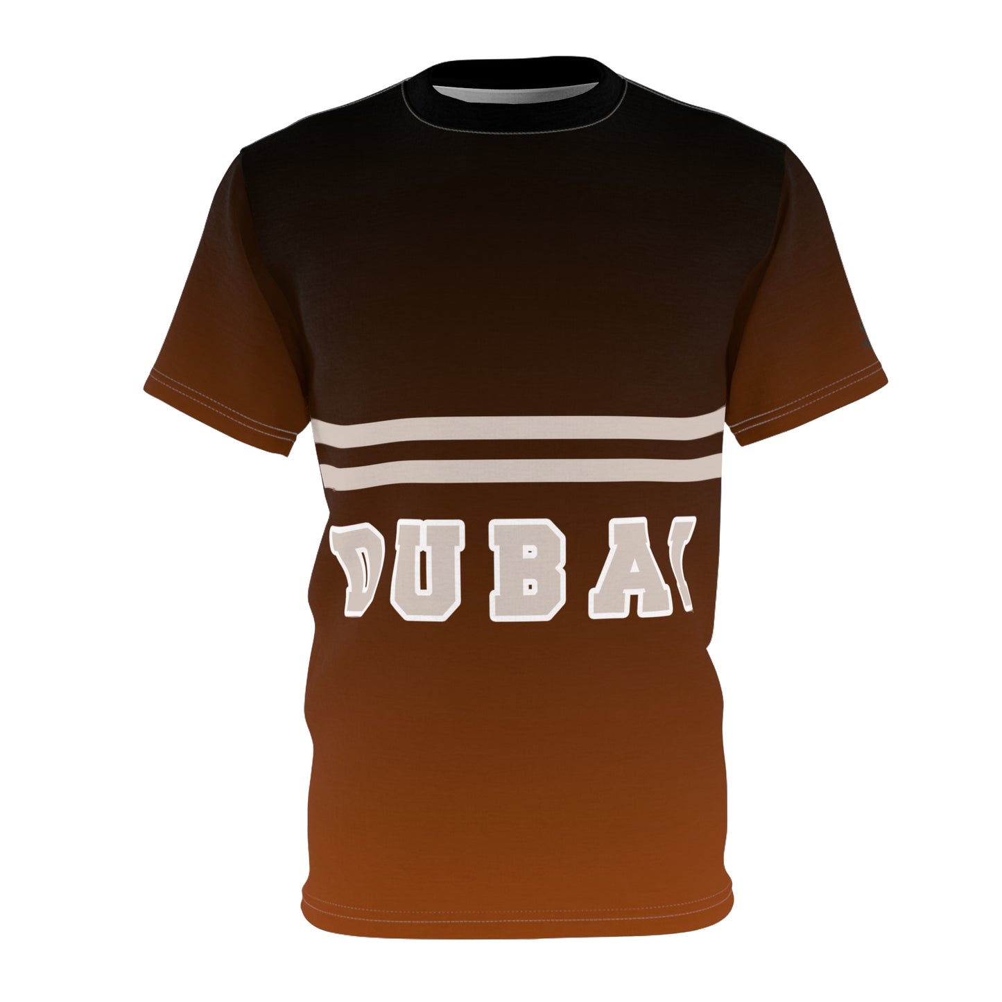 *Tre'z Trends Brown D u b a i Unisex (AOP) T-shirt